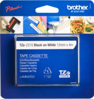 0000103782 TZE-231S2 LAMINATED TAPE 12MM 8M BLACK ON WHITE