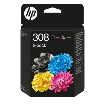 0000141189 HP 308 BLACK/TRI-COLOR INK CARTRIDGE COMBO 2-PACK