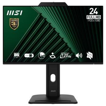 0000148082 MSI MONITOR 23,8 LED IPS 16:9 FHD 120Hz 300 CDM, WEBCAM, PIVOT, VGA/DP/HDMI, MULTIMEDIALE