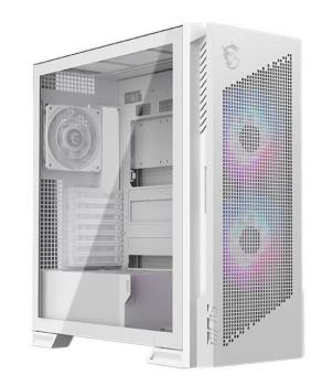 0000148374 MSI CASE MID TOWER BIANCO, 2 USB, 1 TYPE-C, 2X160MM ARGB FAN, 1X120MM NO-ARGB FAN, ARGB+PWM CONTROL