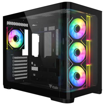0000148551 ITEK CASE DARK CAVE CURVED, GAMING TOWER, ATX, 4X12CM ARGB FAN, 2XUSB3, TYPE-C, CURVED TEMP GLASS S