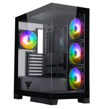 0000148877 ITEK CASE SHOWBUI 45B - GAMING TOWER, ATX, 4X12CM ARGB FAN, 2XUSB3, TYPE-C, SIDE FRONT PANEL TE