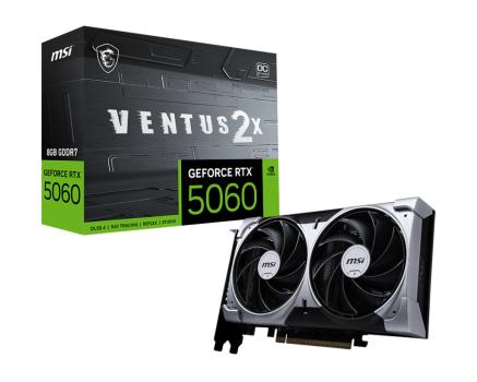 0000148941 MSI VGA GEFORCE RTX 5060, RTX 5060 8G VENTUS 2X OC, 8GB GDDR7, HDMI/DP*3, ATX, DUAL FAN, OC